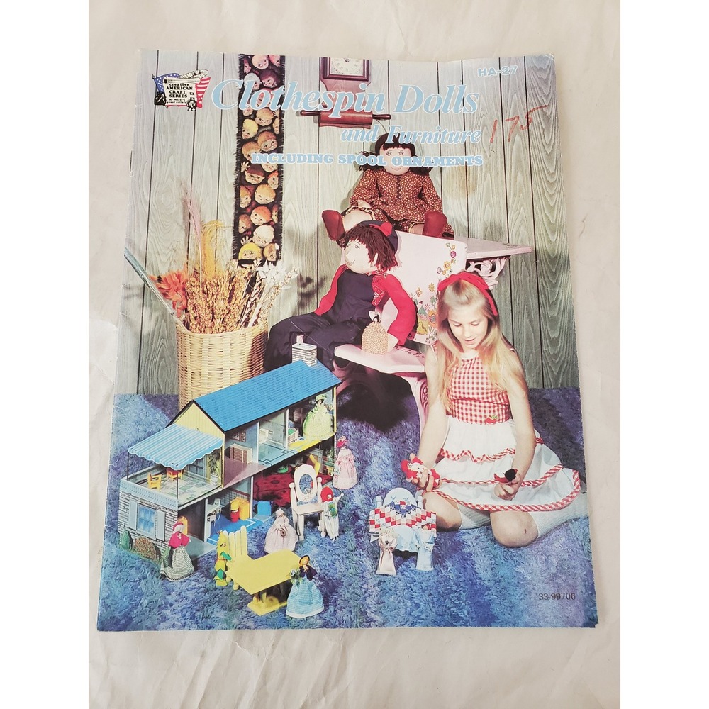 Vintage Hazel Pearson Clothespin Dolls and Furniture Craft Booklet HA-27 Pattern
